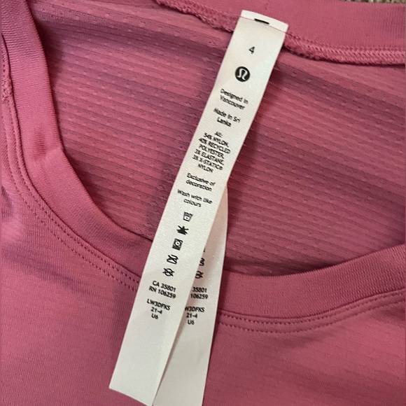 super cute pink blossom lululemon swiftly tech long sleeve shirt size 4 - Picture 5 of 5